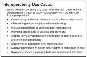 HCEG HealthCare Executive Group focus area roundtable Barriers to Healthcare interoperability Use Cases poll
