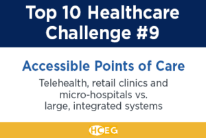 Accessible Points of Care: telehealth, retail clinics and micro-hospitals vs. large, integrated systems